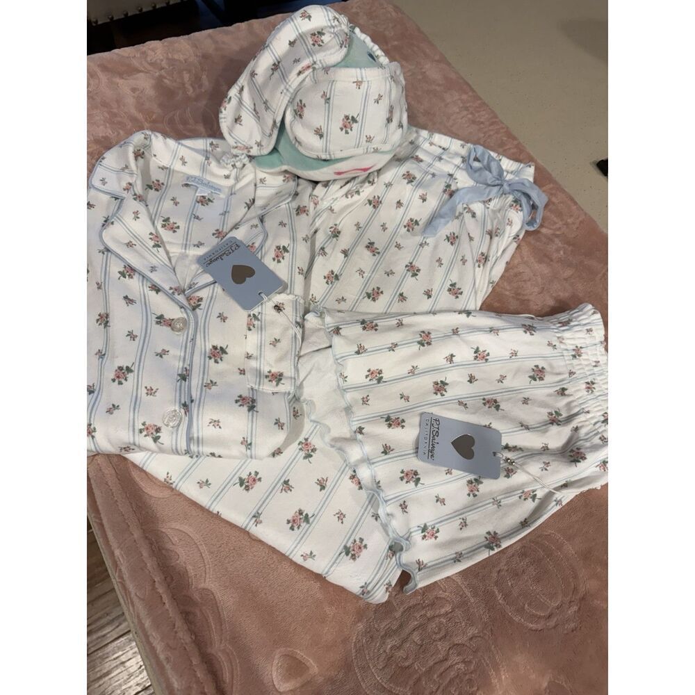 PJ Salvage 3 Piece Pajama Set & 2 sleep masks NWT